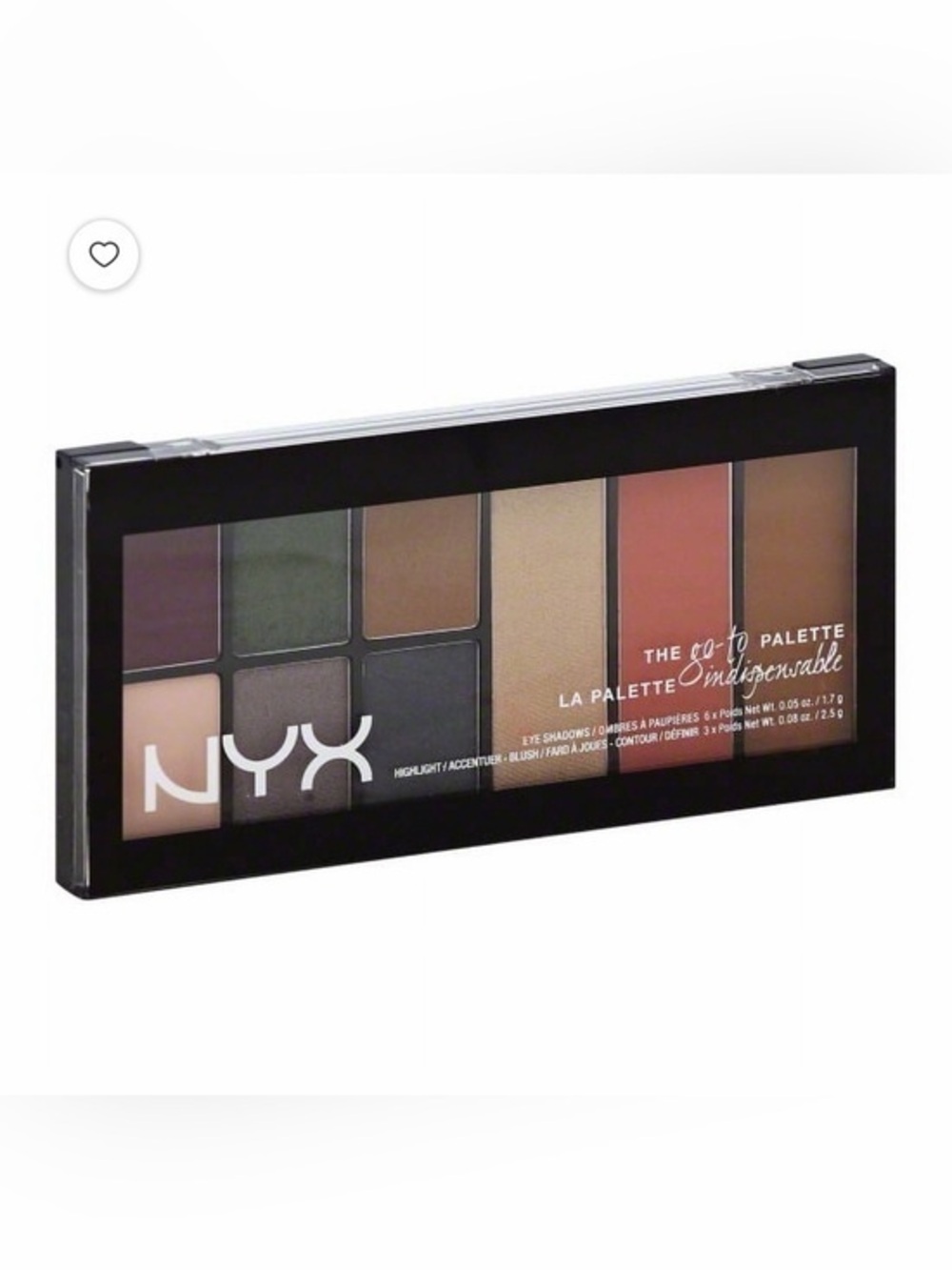 NYX Go-To Palette Eyeshadow & Blush - Greens, Browns & Warm Peach
